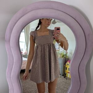 Brown Checkered Gingham Dress Size Small